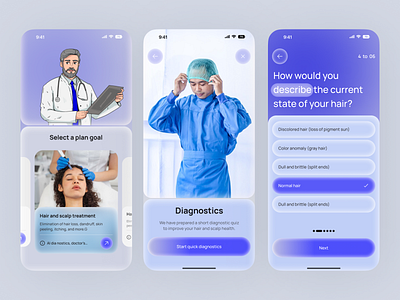 AI Medical Mobile iOS App Design ai medical android app design appointment design health healthcare hire interface ios medical medtech mobile app mobile ui skincare ui ux