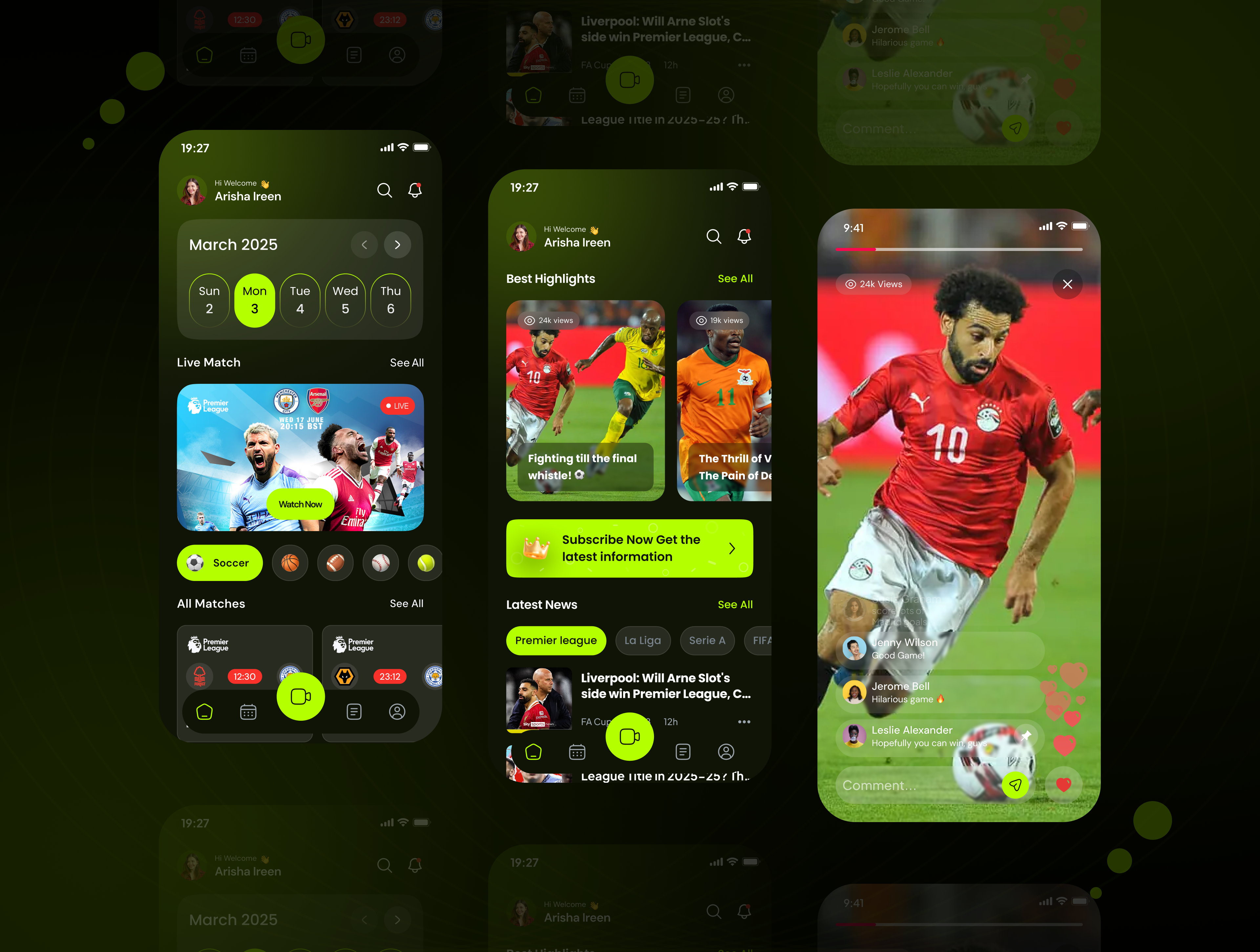 Example of Sports Mobile App Design