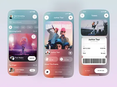 Concert Ticket Booking App app app design booking booking tickets concept concert ticket event event app interface ios app mobile mobile app ticket ticket app ticket booking tickets ui user interface ux