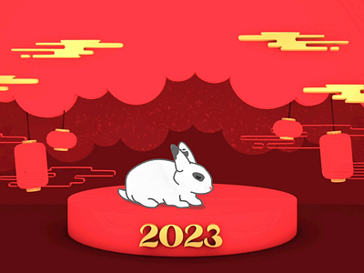 Year of the Rabbit 🐇🧧 2d 3d animal animation branding chinese new year cny design gif graphic hare illustration motion motion graphics new year rabbit type typography ui year of the rabbit