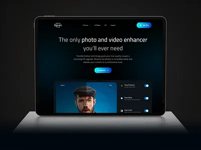 Remini – Photo & Video Enhancer Website ai image ai website creative website enhance image generator landing page photo edit website photo enhancer product design responsive ui uiux video editor video enhancer web design website website design