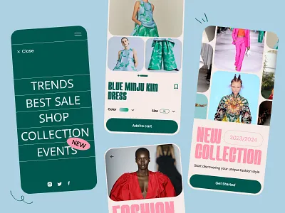 Fashion Store Application app application clothes design event fashion figma illustration minimal moda modern store trend ui ux web website
