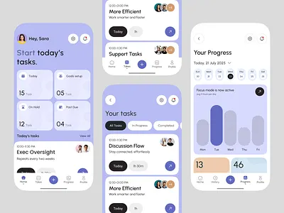Task Management Mobile App app ui daily task management mobile mobile app organizer app planner app productivity project app project tracking task task app task list app task manager to do work tracker