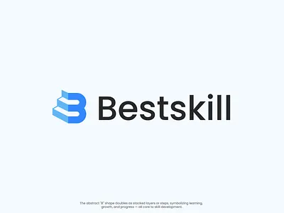Bestskill logo b logo branding custom logo graphic design icon identity logo logo mark skill development logo stair