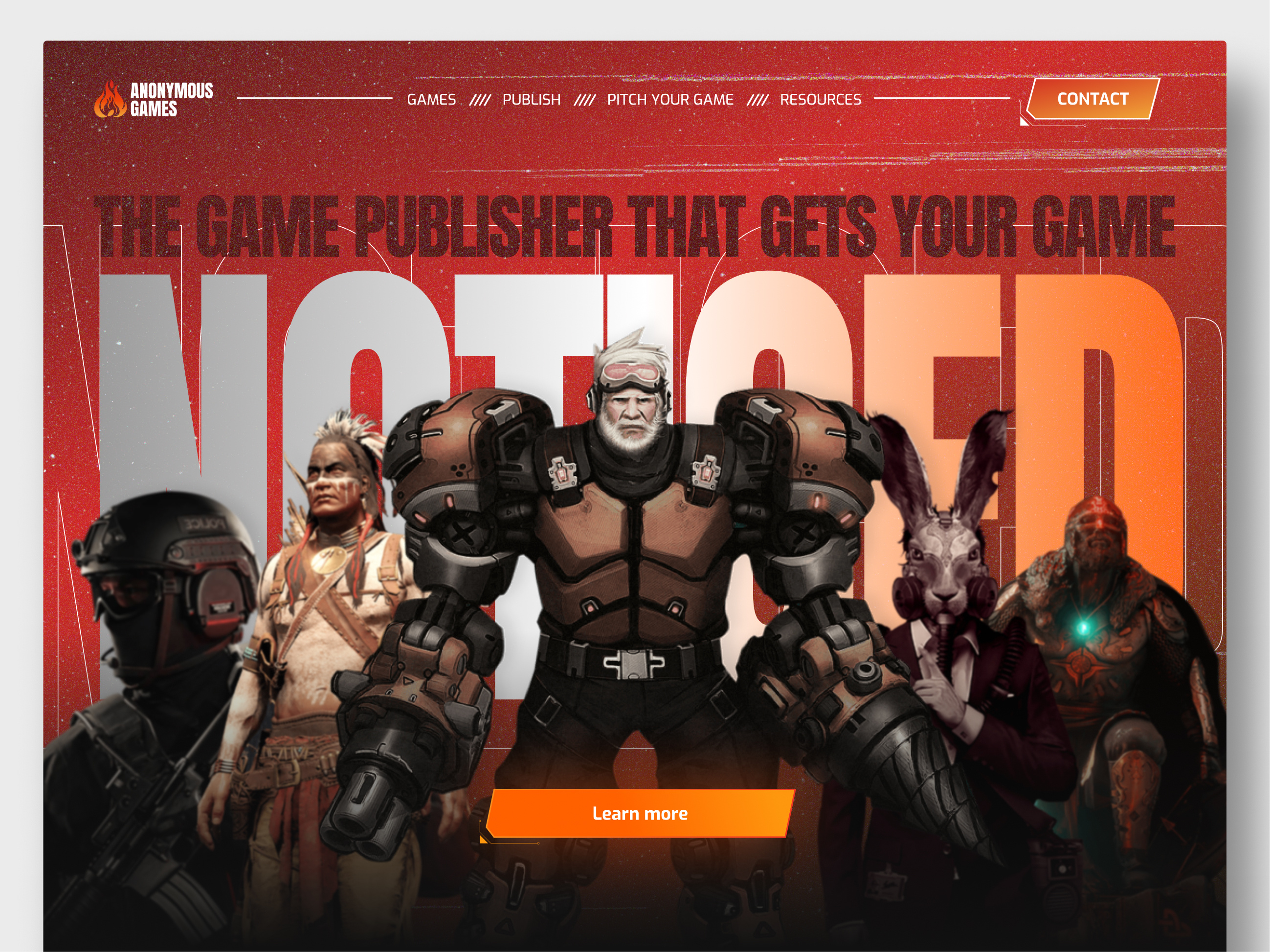 Example of Gaming Website Design