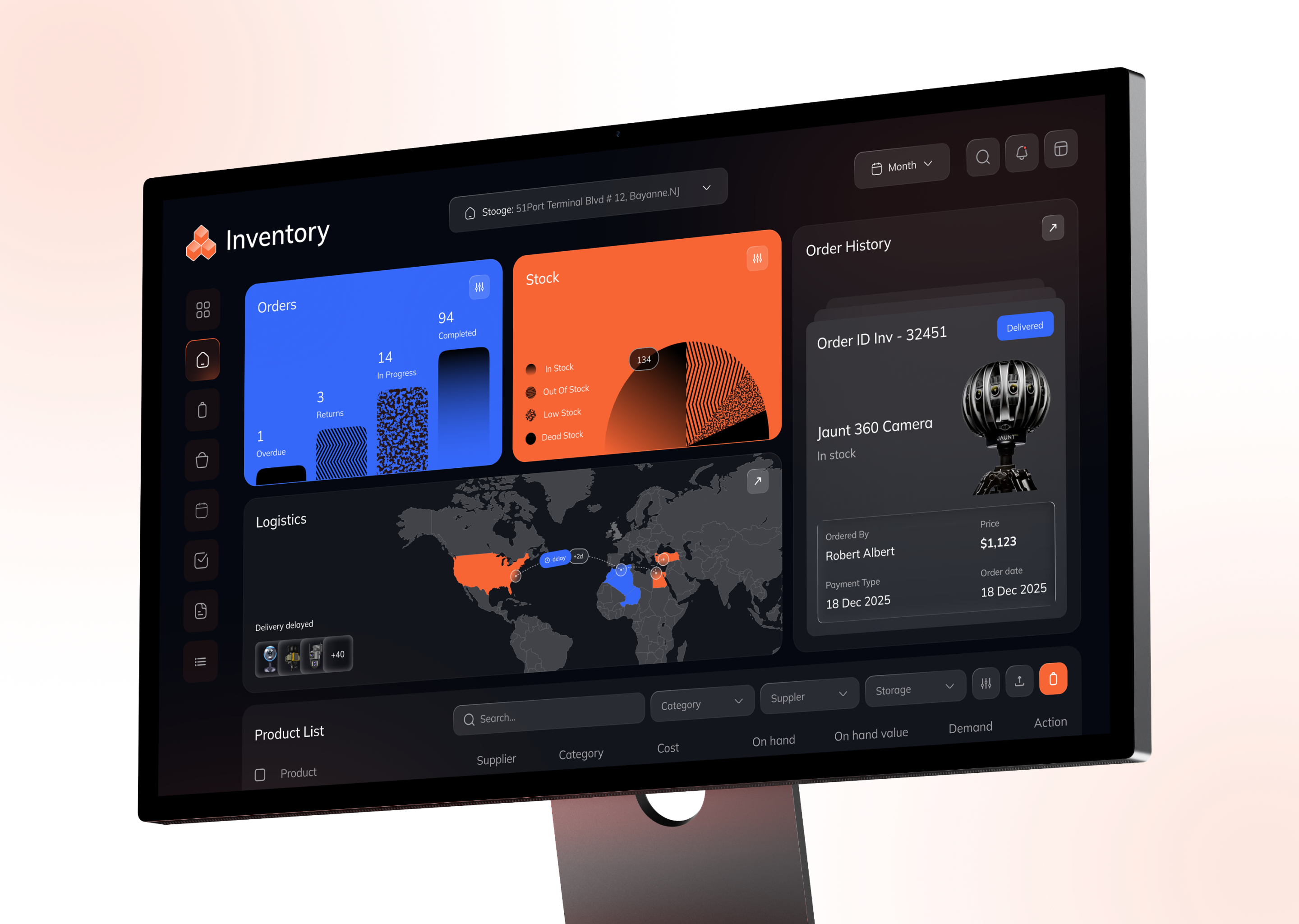 TMS. Stock & Orders Admin Panel Dashboard admin panel b2b dashboard finance inventory logistics ltl management mobile app order payment saas sales management stock tms tracking ui ui design warehouse wms