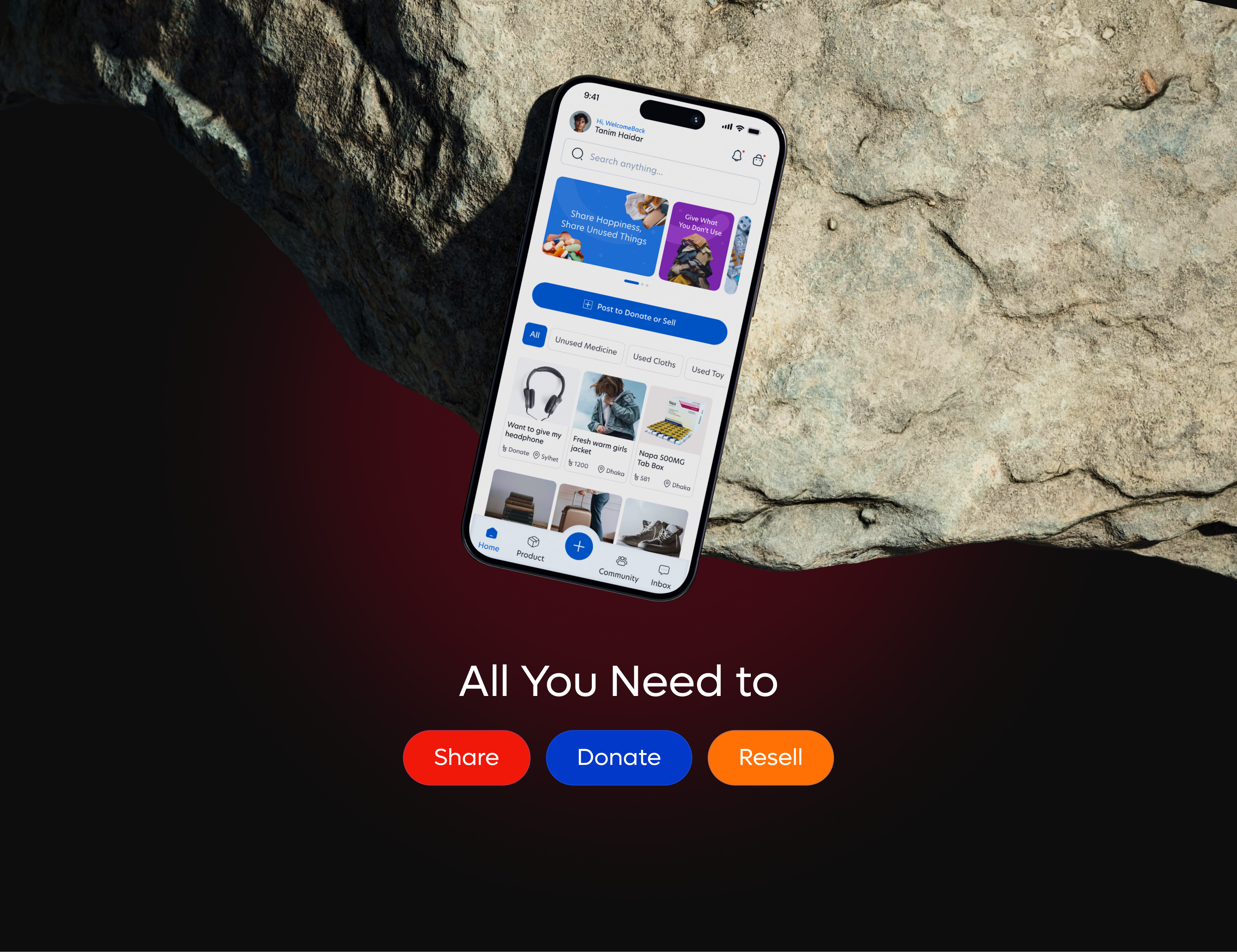 CareBox - Mobile App UI UX Design android app carebox donate e commerce ecommerce health tech interface ios medical app medicine app mobile app design mobile ui mvp design online shopping product design ui design