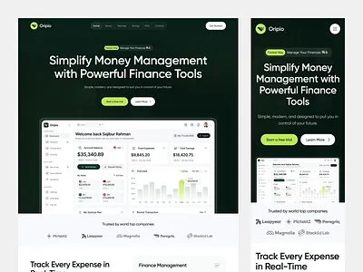 SaaS Landing Page Design business landing page business website dashboard saas design figma design figma template figma uiux finance landing page landing page landing page design landing page designer modern landing page oripio saas saas landing page ui web design website design