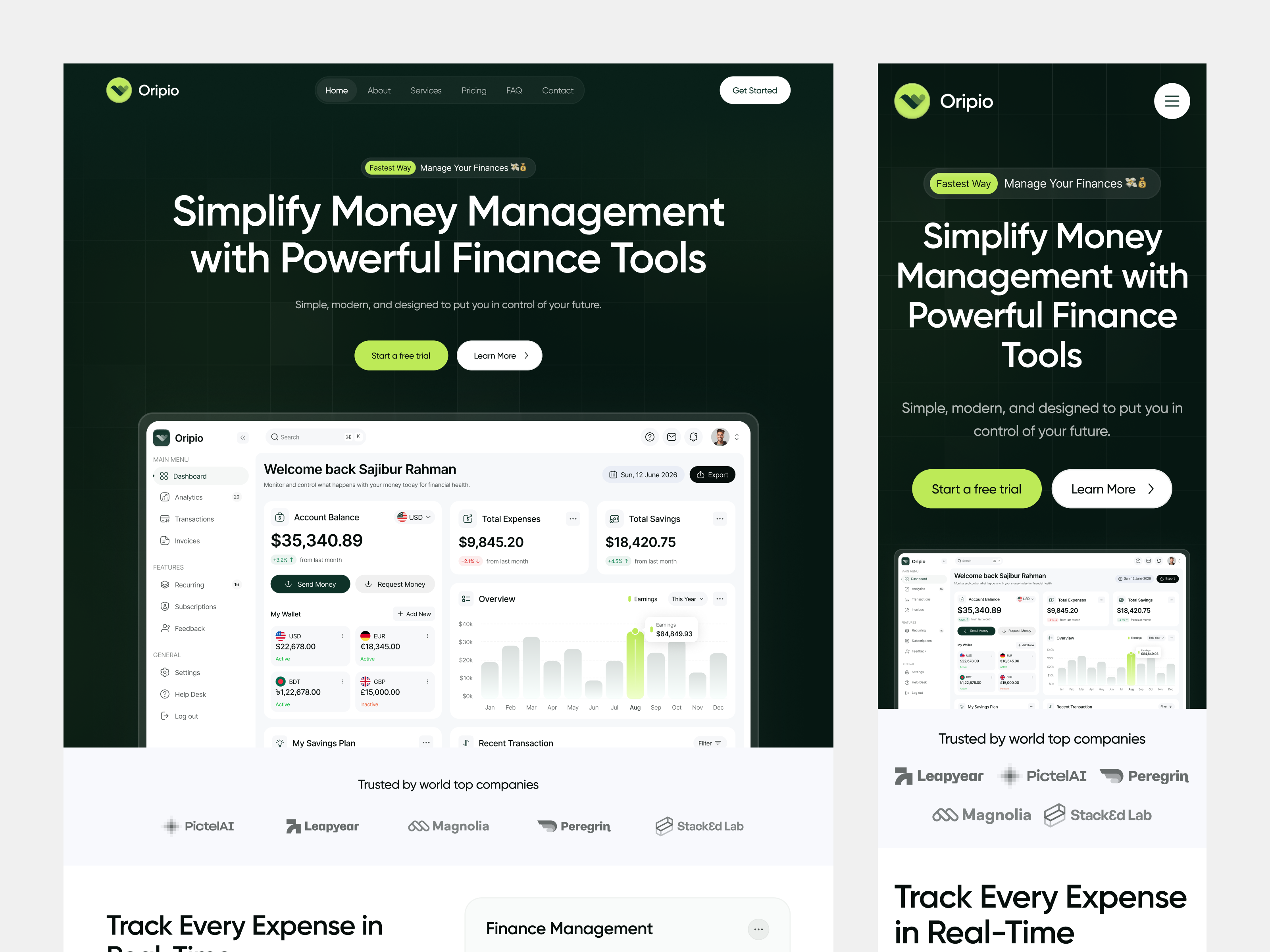 Example of Saas Landing Page