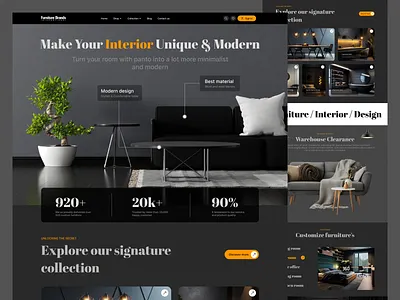 E-commerce Home Furniture Website branding design feedback furniture graphics icon landing page logo typography ui ux website