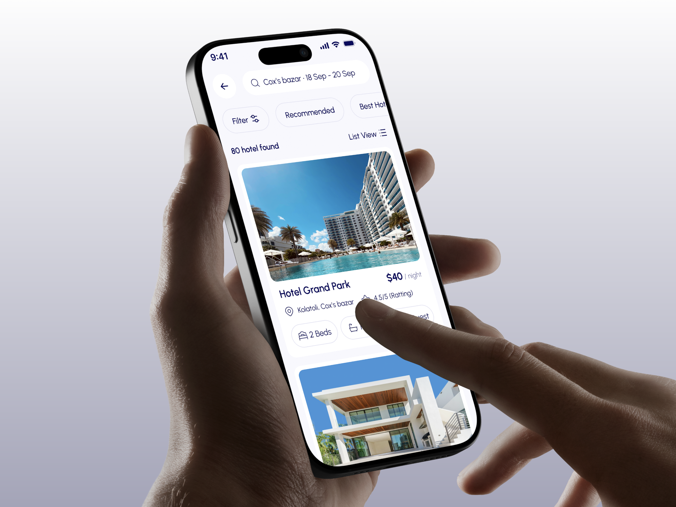 Hotel Booking – Mobile App accommodation booking booking super app design agency design system hotel hotel app hotel booking hotel booking app hotel search mobile ui orionix orionix studio product design super app travel tech travel ux uiux user experience vivid