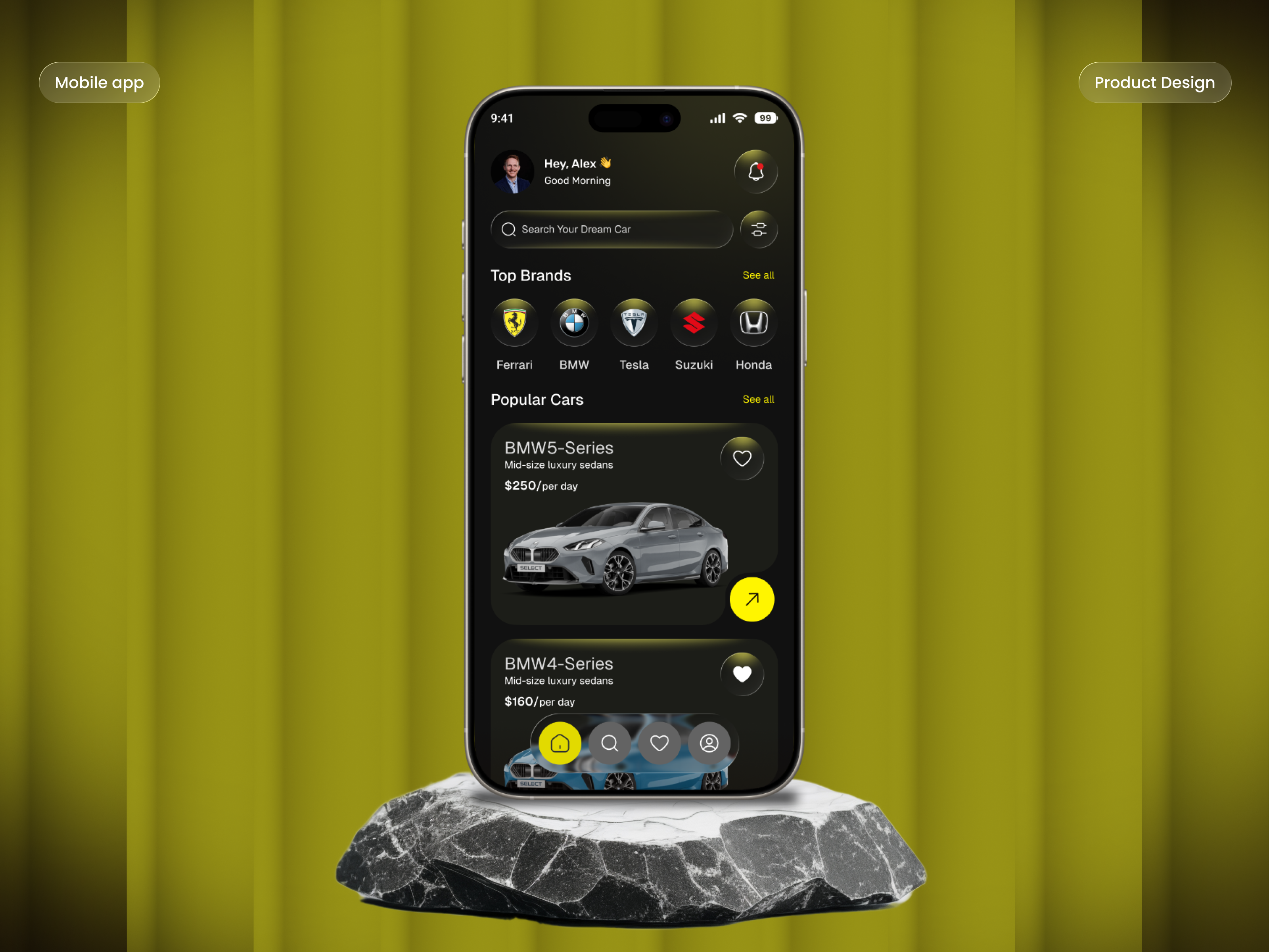 Car Rental Mobile app UI/UX luxurycars travelapp