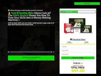 Low ticket master Funnel Template ui