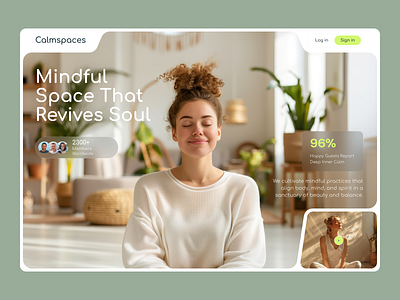 Mindful Wellness Hero UI with Minimal, Clean, Modern Aesthetics aesthetic body and mind branding cleanui conversion friendly design health and wellness hero section lifestyledesign meditation meditation website mindfulness modernlandingpage stretching stretching website user friendly webdesign wellnessdesign yoga yoga website yogaapp