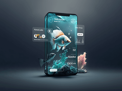 Fisherman's Fishing Mobile Apps 3d app aquarium catching chart clean creative experience fish game inspiration interface ios layout mobile sea ui ux