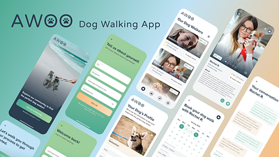 AWOO Dog Walking App - Dribbble Product Design Case Study app case study design ui ux