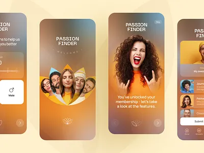 Mobile App Design for Self-Discovery android design app concept app design design figma interface ios design lifestyle app mobile app mobile ui neumorphism onboarding product design self discovery self growth ui ux user experience