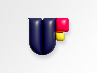 UF branding concept custom design initials lettering logo monogram vector