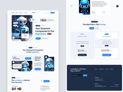 AI Assistant Landing Page – Modern SaaS Web Design | Futuristic subscription pricing ui
