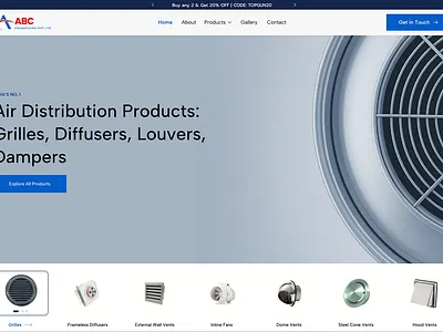 Air Distribution Products Website UI Design air distribution graphic design ui design ux design