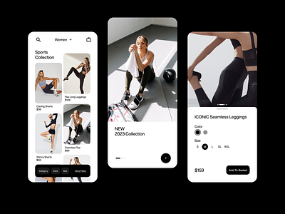UI Fitness Concept ecommerce fitness minimaldesign shopify ui ux