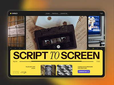 Script to Screen – Cinematic Website Concept bold typography branding cinematic web design clean ui creative agency ui design dribbble trending figma figma design graphic design ui website exploration