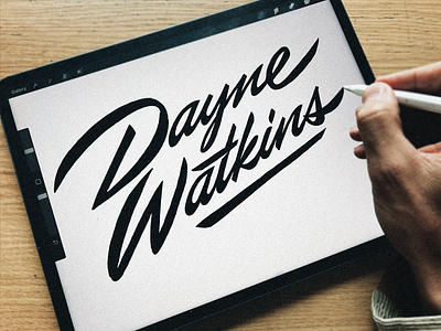 Dayne Watkins : logotype process brush calligraphy classy custom dayne design flow handwritten lettering logo name pro process procreate script signature sketching solid type