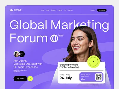 Glodigital - Marketing Forum LP branding clean design agency landing page logo marketing minimalist uiux design web design