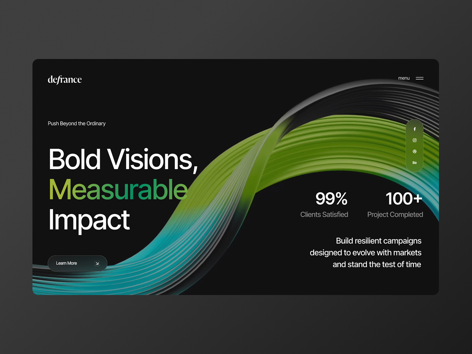 Defrance Digital — Concept Design Exploration agency clean colorful creative dark design digital illustration minimal modern motion graphics portfolio ui ux web web design webgl