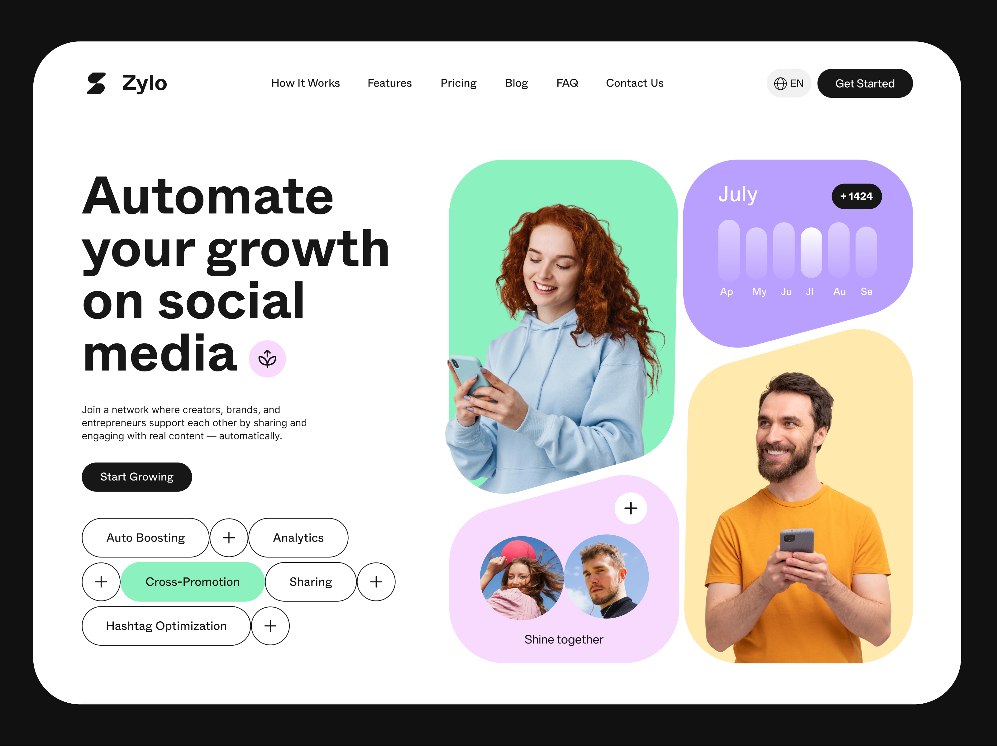 Zylo - Landing Page for a Social Media Marketing Agency branding design agency graphic design landing page logo design marketing web design