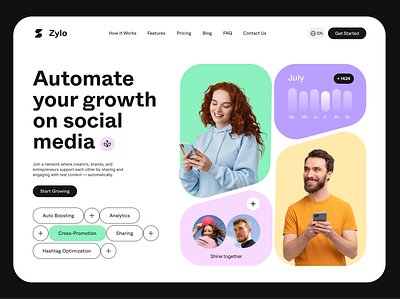 Zylo - Landing Page for a Social Media Marketing Agency branding design agency graphic design landing page logo design marketing web design