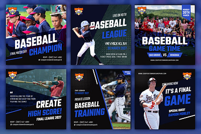 Baseball Social Media Design – Modern & Bold Concept advertising design branding design graphic design illustration logo spo userexperiencedesign uxuidesigner