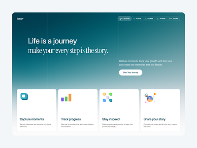 Pathly – Journey Tracking & Storytelling Platform design interface product service startup ui ui card ux web website