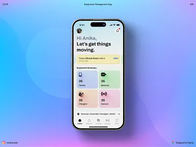 Equipment Management App app concept branding design flat graphic design illustration logo typography ui vector