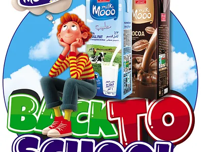 Back to School with Mooo back to school boy design digital painting graphic design illustration milk photoshop print design separation color
