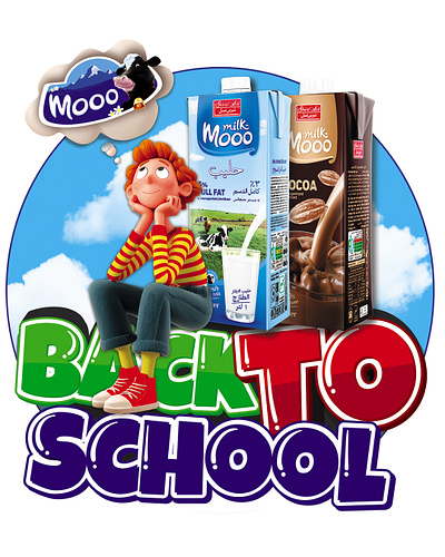 Back to School with Mooo back to school boy design digital painting graphic design illustration milk photoshop print design separation color
