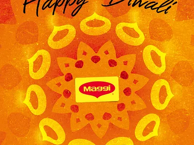 Happy Diwali with Maggi brand candle celebration creative diwali dyia dyias god goddess happy hindu indian maggi noodle pattern religion religious spicy tradition traditionnal