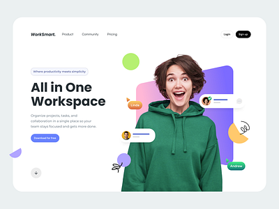 Landing Page Hero Design Ideas cover design hero design hero section design interaction design landing page design uiux user interface design vector illustration