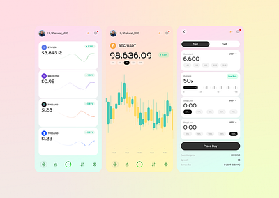 Crypto trading application app app design bitcoin blockchain crypto app crypto trading crypto wallet cryptocurrency ethereum exchange finance ios mobile app design mobile ui monile app product design trading ui