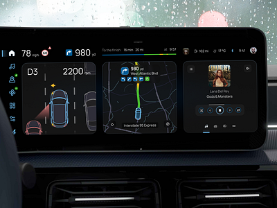 HMI concept 🚗 app design automotive app dark theme hmi ui ui design