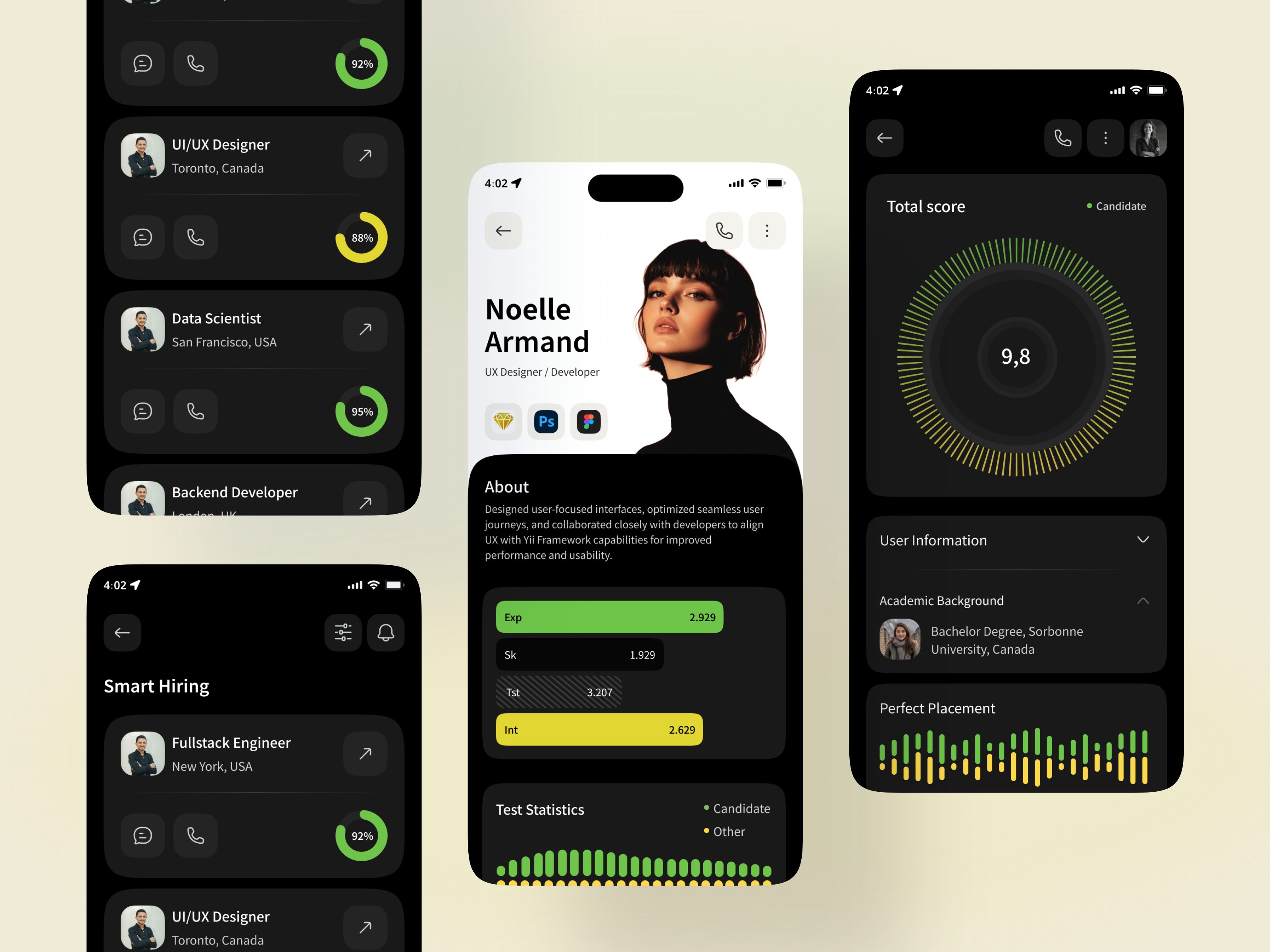 HR & Recruitment Mobile App Design dark mode data visualization employee employee platform hiring app hr app hr management hr software human resources job platform mobile app payroll product design recruitment recruitment app saas talent management team management user interface
