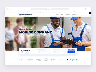 Verified Movers clean conversion focused design minimalistic moving moving companies portal ratings reviews ui web website