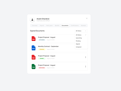 ERP Sign Module dashboard erp file management tab ui ux