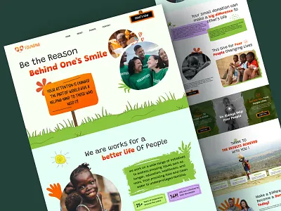 Founding - Charity Donation Landing page branding charity community crowdfunding design donation figma foundation fund landing landing page organization page platform social ui uiux website websitedesign wordpress d