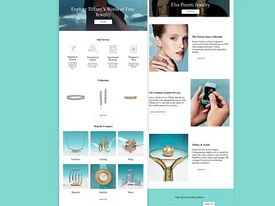Jewelry landing page hereos section jewelry landing page prototype tiffany
