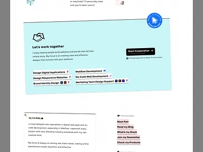 Petrbilek.com - CTA v3.33333 button cta designer web footer icon landing page personal web ui ux web design webflow