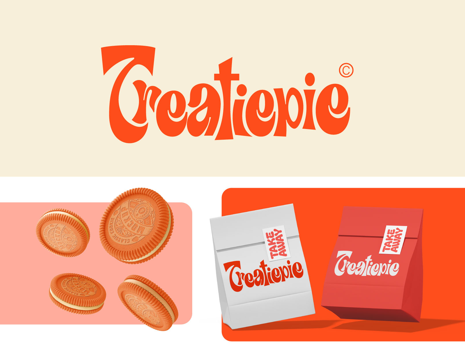 Logo for Treatiepie Cookies cookies food logo logo design packaging treatiepie