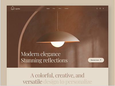 Elegant Lighting & Interior Website e commerce landing page design furniture home decore interior interior decore website design interior design landing page design light e commerce design light website design lighting lighting app design lighting landing page design lighting store lighting ui design lighting uiux design lighting web design uiux design