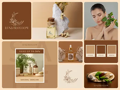 Luna Blossom | Feminine Skincare Branding branding logo logo design logo graphic design stylish typography ui