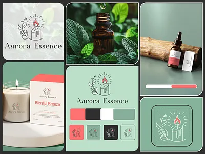 Aurora Essence – Essential Oils & Candle Branding brand identity branding candle branding dharmishtha essential oils logo logo logo design minimalist logo minimalist wellness design natural skincare logo wellness identity